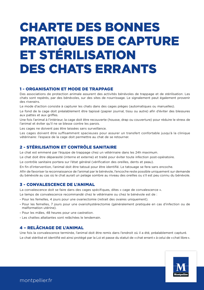 Charte capture chats Montpellier
