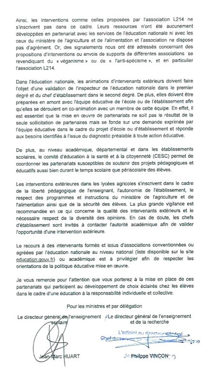 Courrier anti L214
