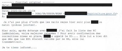 Email DGAL abattoir sobeval infractions