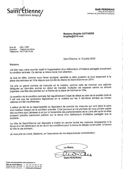Courrier Gaël Perdriau