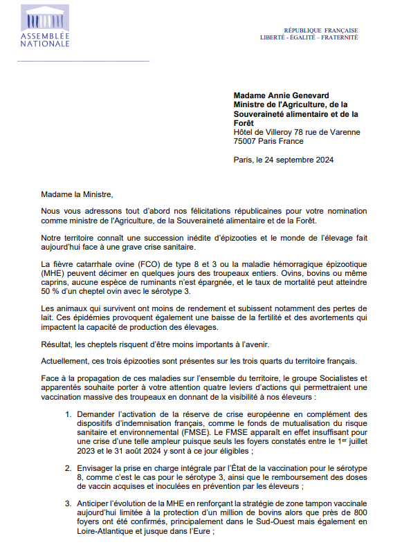 Lettre ministre 1