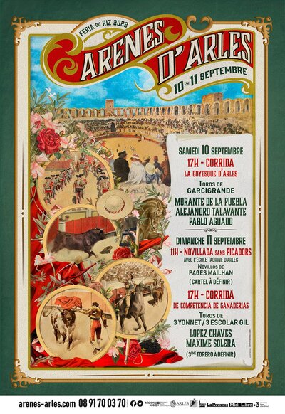 Visuel des arènes d'Arles pour la Feria du Riz de septembre 2022